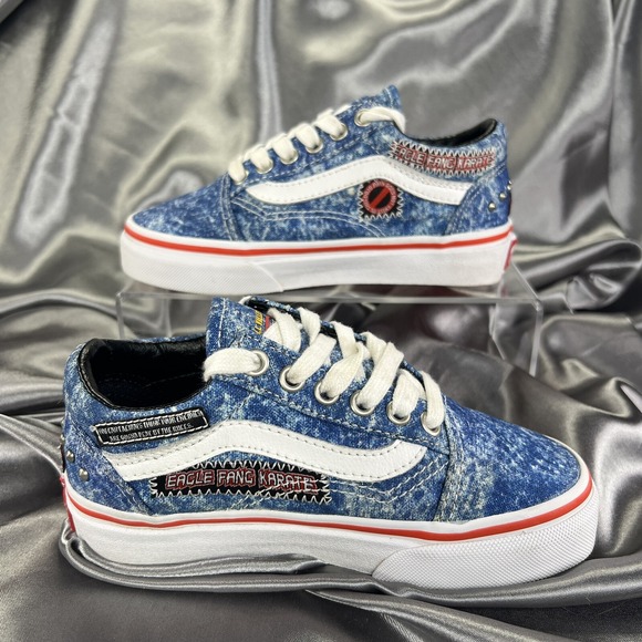 VANS Unisex Sneakers Youth Sz 11.5 Cobra‎ Kai Blue Eagle Fang Logo Karate Skater - Picture 10 of 16